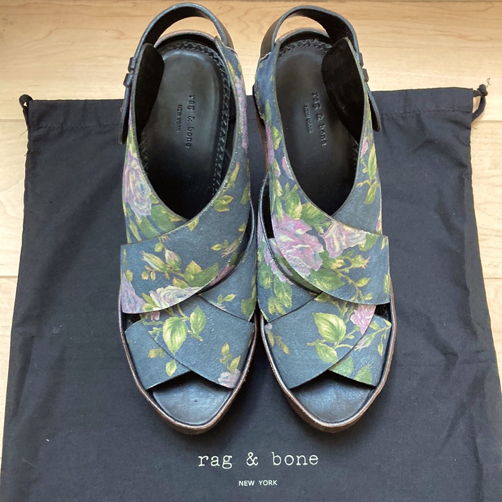 rag and bone Sloane floral platform sandal, Size 38